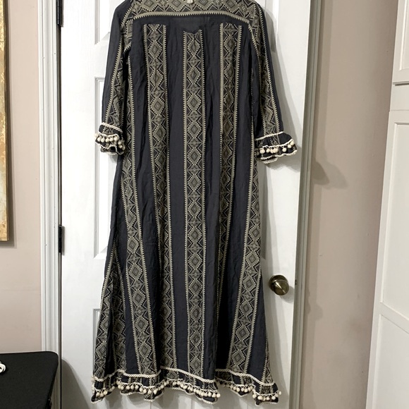 Z&L Ethnic Print Boho Cotton Maxi Dress Medium - Picture 7 of 7